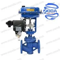 Pneumatisch membraangevoerd fluorregelventiel